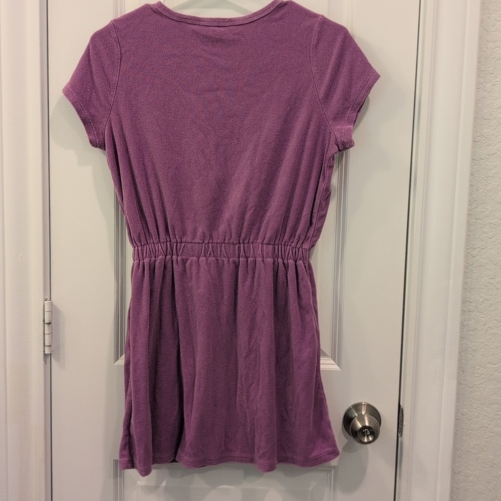 Lands' End Purple Short Sleeve Dress Terry Swim Cover Up - Picture 4 of 4